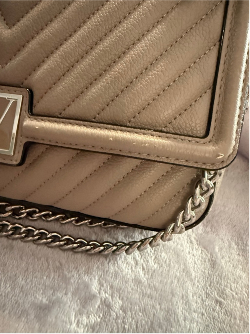 Women's Victoria's Secret Crossbody Bag One Size Taupe Silver - Picture 3 of 5